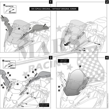 Μοτοσικλέτα Sports Racing Παρμπρίζ WindScreen Deflector Viser for Double Bubble For RC125 RC250 RC390 2014-2020