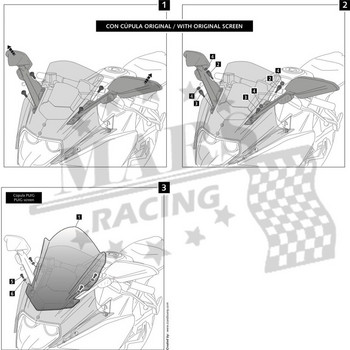 Μοτοσικλέτα Sports Racing Παρμπρίζ WindScreen Deflector Viser for Double Bubble For RC125 RC250 RC390 2014-2020