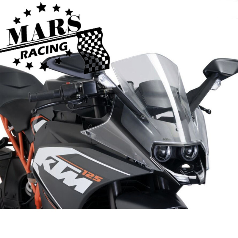 Motocyklové športové pretekárske čelné sklo, deflektor čelného skla, priezor pre dvojitú bublinu pre RC125 RC250 RC390 2014-2020