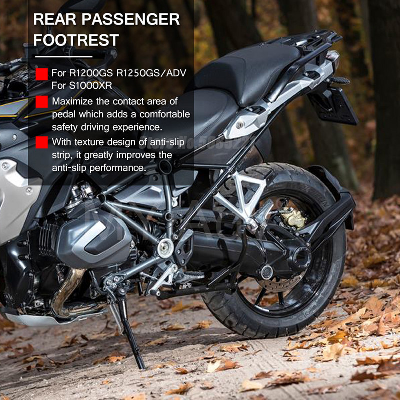 Стойка за крака на задния пътник Колчета за крака за BMW R1200GS LC ADV S1000XR R 1200 GS Adventure Алуминиева скоба за крака Гумено покритие