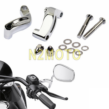 Мотоциклет Алуминиево огледало Riser Преместване Разширение Адаптер Комплект адаптери за Harley Softail Dyna Street Glide 2009-2014