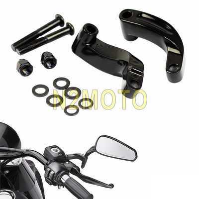 Set de adaptor de extensie de relocare pentru oglindă din aluminiu pentru motociclete pentru Harley Softail Dyna Street Glide 2009-2014