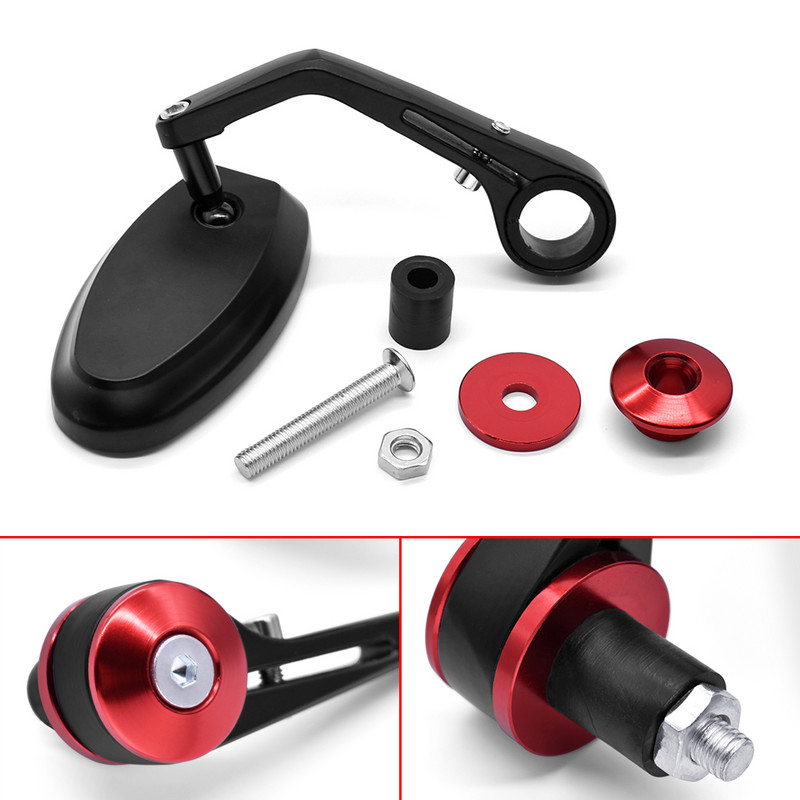 22 mm-es motorkerékpár tükör fehér üveg kormányrúd vég Visszapillantó oldalsó tükör DUCATI Hypermotardhoz 796 821 939 950 1100 ST4S 748 900