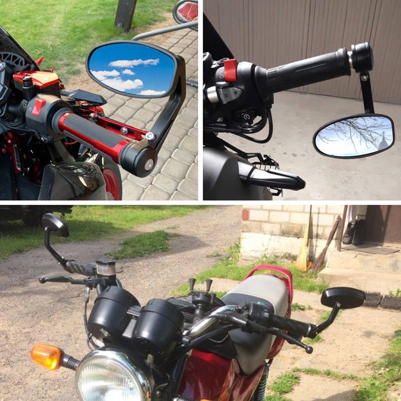 22 mm-es motorkerékpár tükör fehér üveg kormányrúd vég Visszapillantó oldalsó tükör DUCATI Hypermotardhoz 796 821 939 950 1100 ST4S 748 900