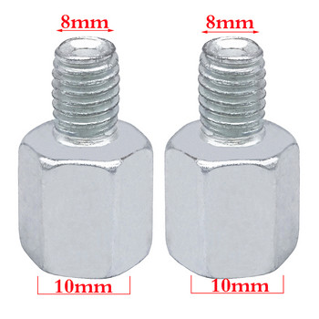 1 чифт универсален адаптер за огледало M10 M8 по посока на часовниковата стрелка мотоциклет Мотоциклет Огледало за обратно виждане Адаптер Болт стоманен метал за мотоциклет