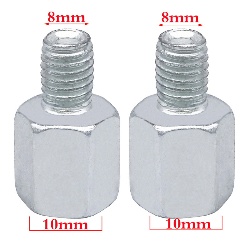 1 pár univerzális tüköradapter M10 M8 óramutató járásával megegyezően motorkerékpár visszapillantó tükör adapter csavar acél fém motorkerékpárhoz