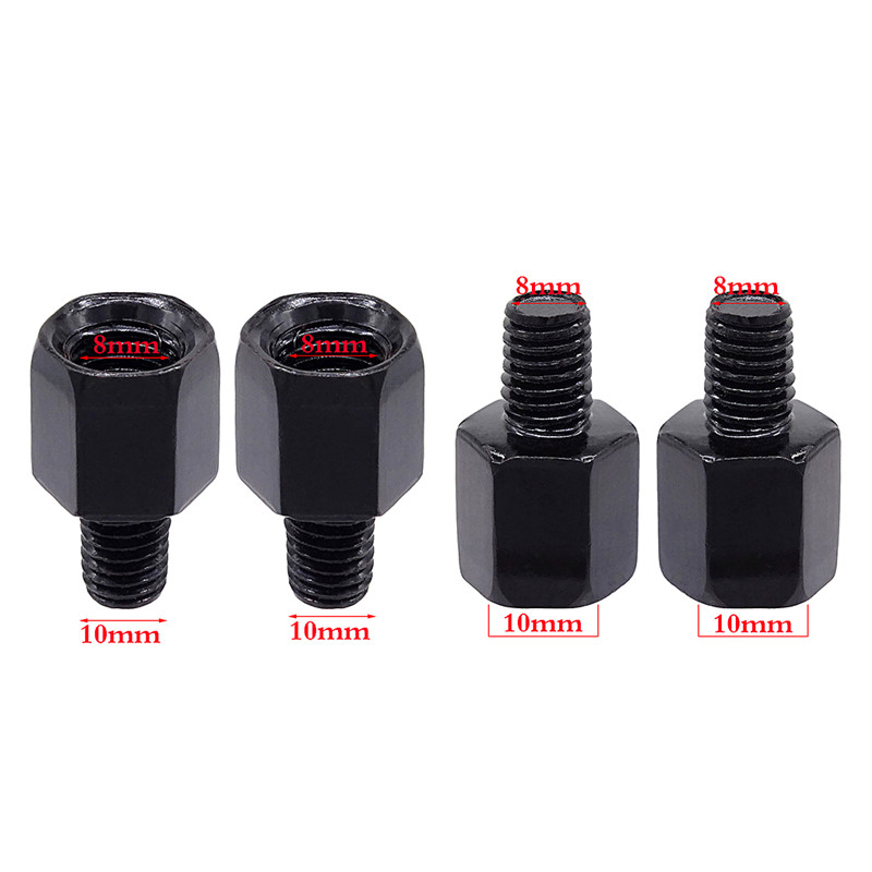 1 pár univerzális tüköradapter M10 M8 óramutató járásával megegyezően motorkerékpár visszapillantó tükör adapter csavar acél fém motorkerékpárhoz