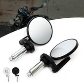 Univerzálne motocyklové zrkadlá, okrúhle skladacie bočné zrkadlo na konci tyče pre Honda, Suzuki, Yamaha, Kawasaki, Victory, biele sklenené príslušenstvo