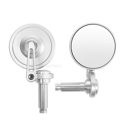 Univerzálne motocyklové zrkadlá, okrúhle skladacie bočné zrkadlo na konci tyče pre Honda, Suzuki, Yamaha, Kawasaki, Victory, biele sklenené príslušenstvo