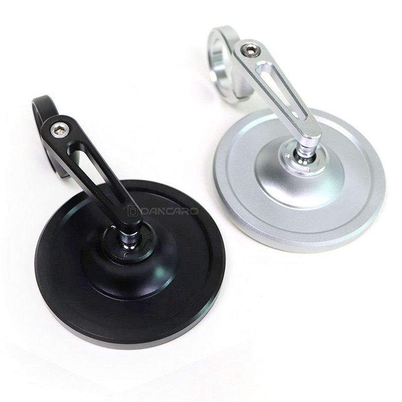 Univerzálne motocyklové zrkadlá, okrúhle skladacie bočné zrkadlo na konci tyče pre Honda, Suzuki, Yamaha, Kawasaki, Victory, biele sklenené príslušenstvo