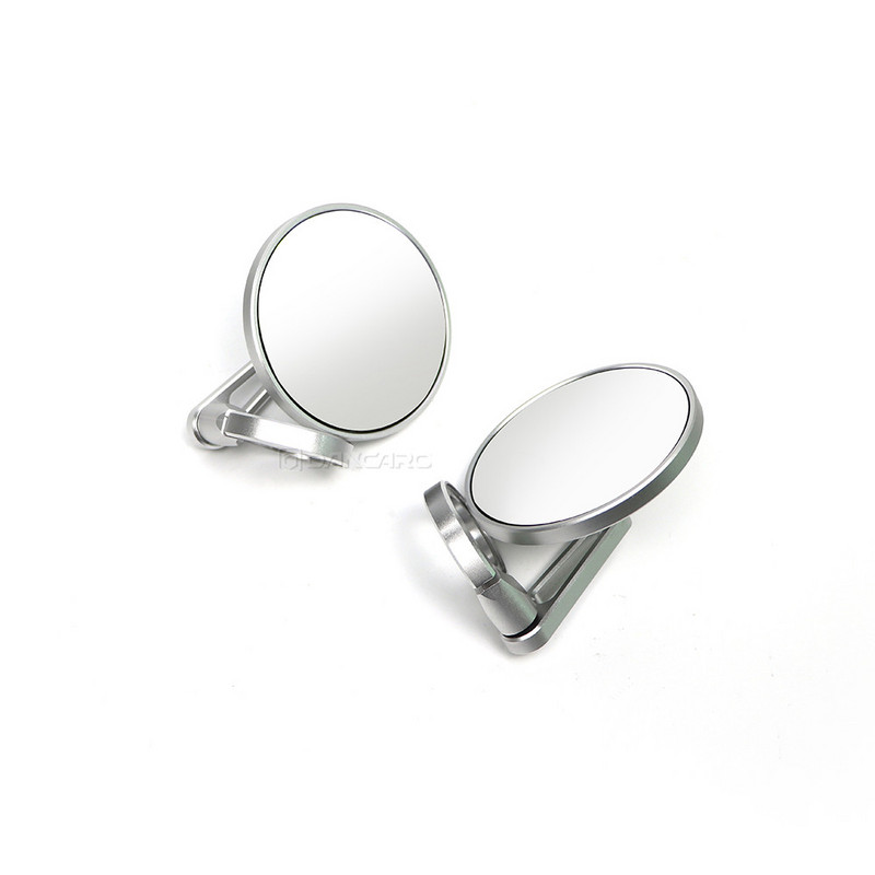 Univerzálne motocyklové zrkadlá, okrúhle skladacie bočné zrkadlo na konci tyče pre Honda, Suzuki, Yamaha, Kawasaki, Victory, biele sklenené príslušenstvo
