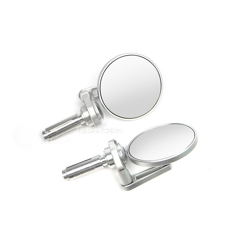 Univerzálne motocyklové zrkadlá, okrúhle skladacie bočné zrkadlo na konci tyče pre Honda, Suzuki, Yamaha, Kawasaki, Victory, biele sklenené príslušenstvo