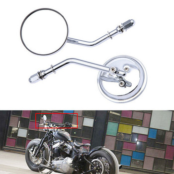 2 бр. Черни кръгли мотоциклетни странични огледала за обратно виждане за мотоциклетни огледала Harley Sportster Bobber Chopper