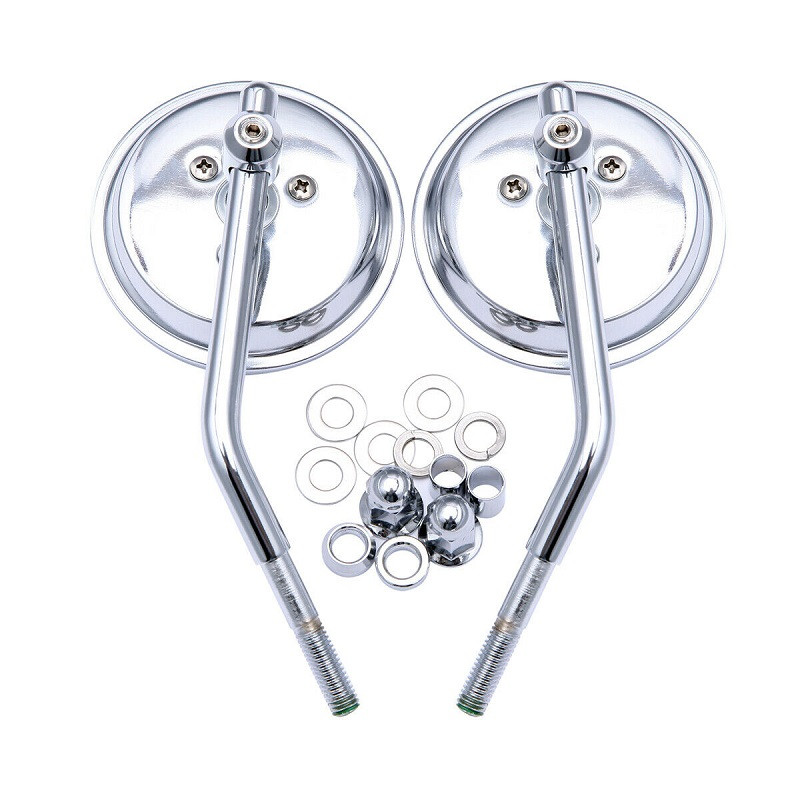 2db fekete kerek motorkerékpár visszapillantó oldalsó tükrök Harley Sportster Bobber Chopper motorkerékpár tükrökhöz