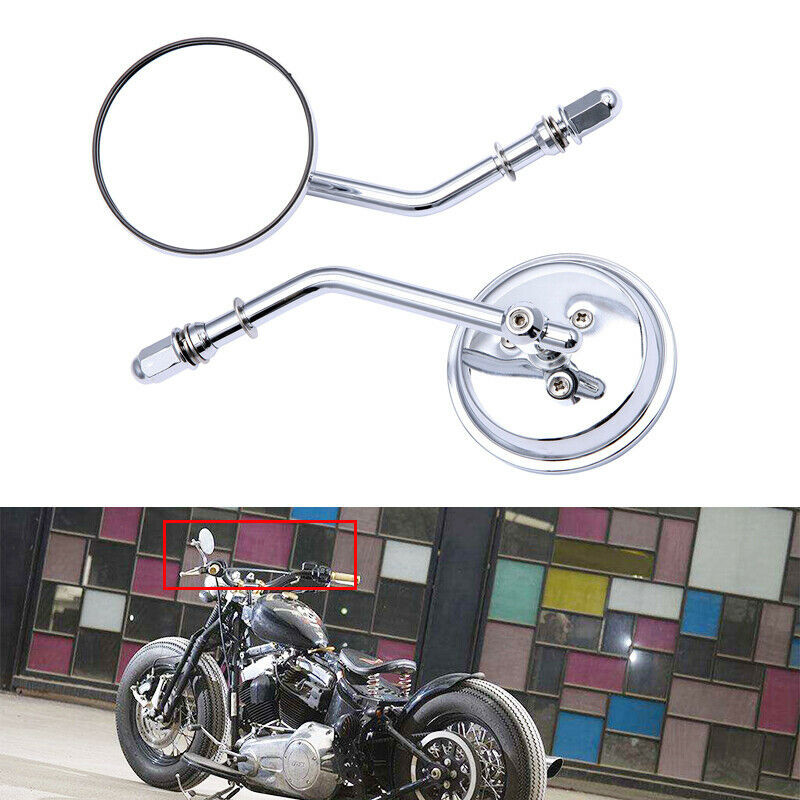 2db fekete kerek motorkerékpár visszapillantó oldalsó tükrök Harley Sportster Bobber Chopper motorkerékpár tükrökhöz