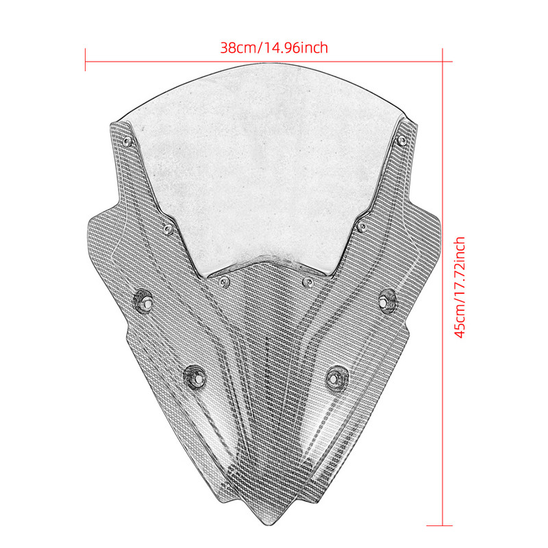 Motocyklové pretekárske športy z uhlíkových vlákien, čelné sklo, deflektor čelného skla, clona pre Kawasaki Ninja650 Ninja 650 2017 2018 2019