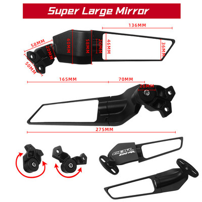 Skirta GSXR 600 750 1000 1300 YZF R6 R1 R25 R3 R125 R15 Kawasaki Ninja CBR1000RR CBR600RR motociklo priekinio sparno galinio vaizdo veidrodėliui