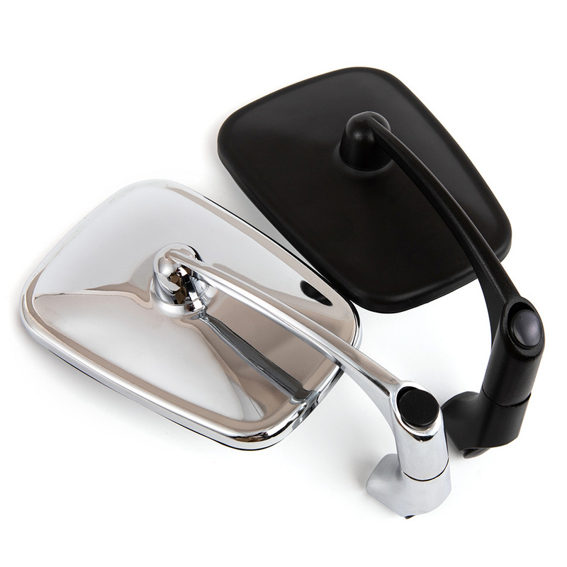 Króm/fekete motorkerékpár L-bar Retro visszapillantó oldalsó tükör Hondához Yamahához Suzuki Cafe Racer Custom