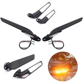 Motorkerékpár tükör Módosított szélső szárny, Állítható Forgó Visszapillantó Tükör Fényekkel YAMAHA YZF R25 R3 R125 R15