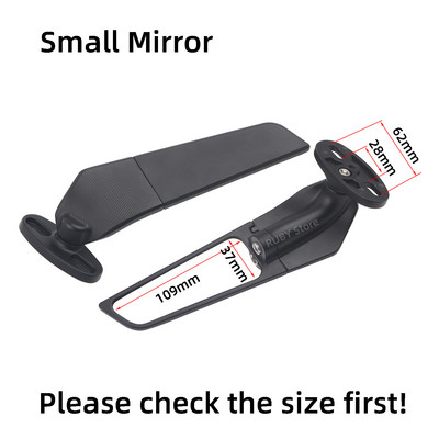 Motorkerékpár tükör Módosított szélső szárny, Állítható Forgó Visszapillantó Tükör Fényekkel YAMAHA YZF R25 R3 R125 R15