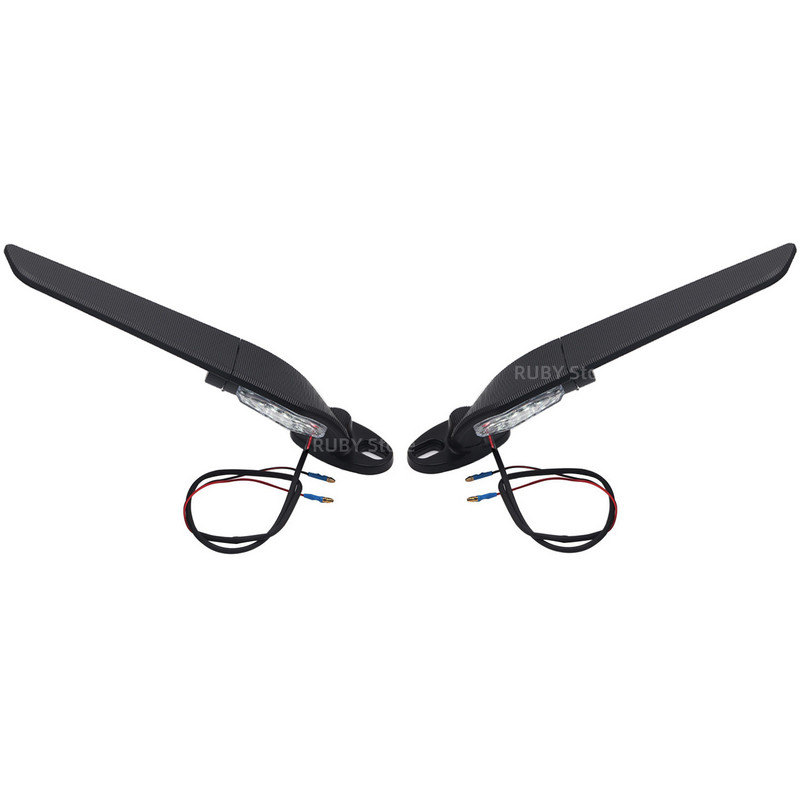 Motorkerékpár tükör Módosított szélső szárny, Állítható Forgó Visszapillantó Tükör Fényekkel YAMAHA YZF R25 R3 R125 R15