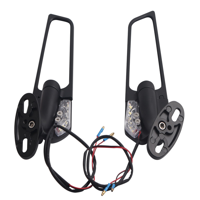 Motorkerékpár tükör Módosított szélső szárny, Állítható Forgó Visszapillantó Tükör Fényekkel YAMAHA YZF R25 R3 R125 R15