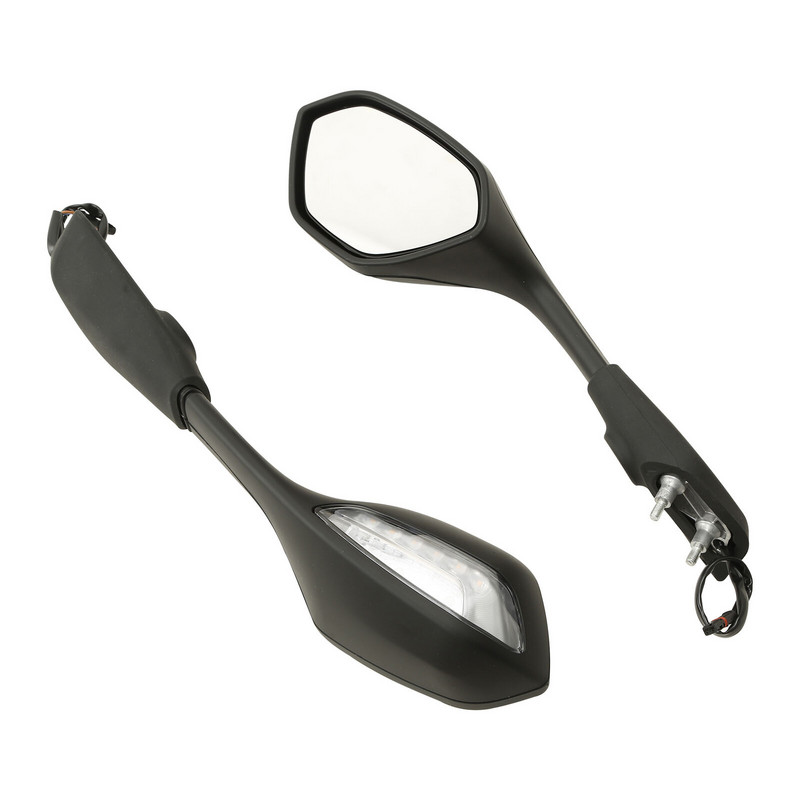 Мотоциклетни огледала за обратно виждане LED светлина за мигачи за BMW S1000RR 2019-2022 2020 2021 Черен ляв десен