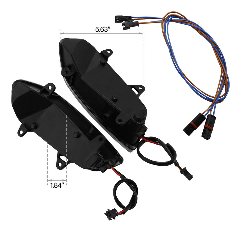 Мотоциклетни огледала за обратно виждане LED светлина за мигачи за BMW S1000RR 2019-2022 2020 2021 Черен ляв десен