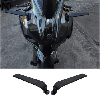 Модифициран мотоциклет 2PCS огледала за обратно виждане Wind Wing Регулируеми въртящи се странични огледала за KAWASAKI NINJA 250 300 400 650 H2 H4