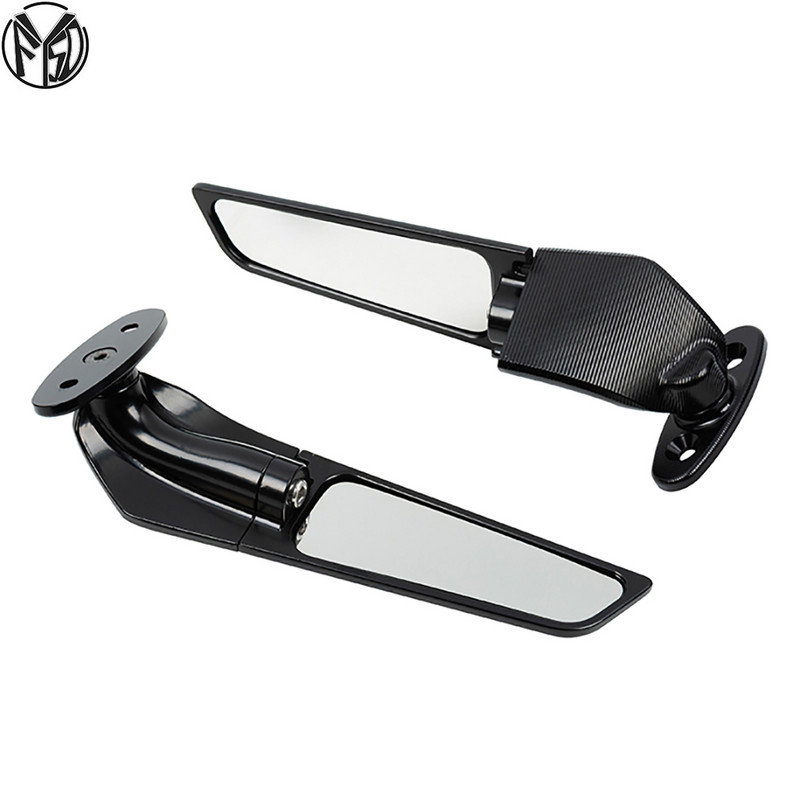 Upravené motocyklové 2-dielne spätné zrkadlá, nastaviteľné otočné bočné zrkadlá s vetracím krídlom pre KAWASAKI NINJA 250 300 400 650 H2 H4