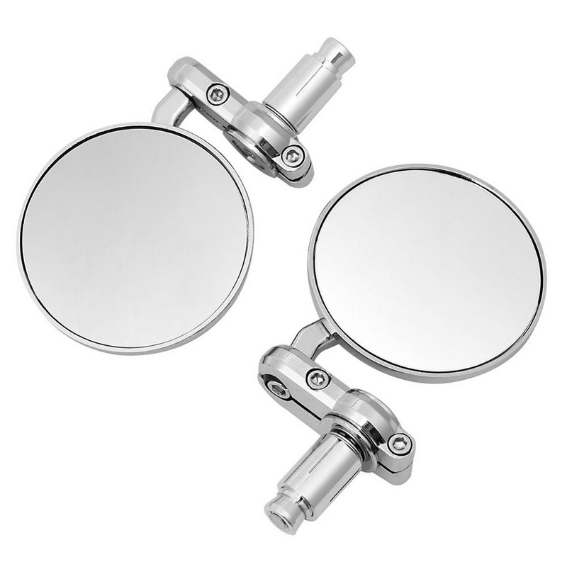 22 mm universalus motociklas, 3" apvalus 7/8" rankenos galas, galinio vaizdo šoniniai veidrodėliai dviratis, skirtas Harley Chrome