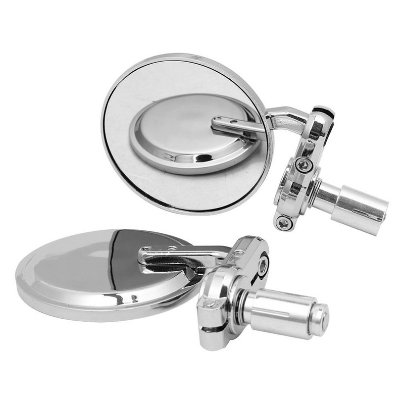 22 mm universalus motociklas, 3" apvalus 7/8" rankenos galas, galinio vaizdo šoniniai veidrodėliai dviratis, skirtas Harley Chrome