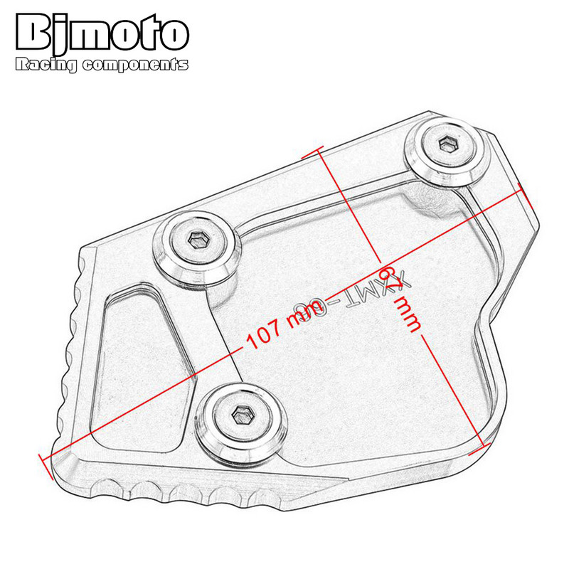 Motorkerékpár oldalsó állvány Nagyítás Kickstand lemez lábpárnák BMW K1600GT K1600GTL K 1600 K1600 GT GTL 2011 2012 2013 2014 2015