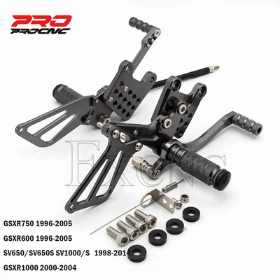 Pentru Suzuki GSXR 600 750 1000 K1-K5 SV 650 SV650S SV1000/S 1998-2014 CNC suport pentru picioare pentru motociclete Rearset Rearset Set spate Suport pentru picioare