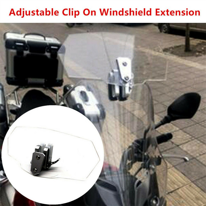 Motorkerékpár szélvédő/szélterelő robogó állítható kapocs motorkerékpáron Szerelje be szélvédő hosszabbító légterelő