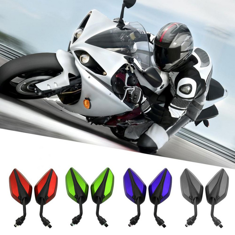 60% horúci výpredaj 1 pár 10 mm spätných zrkadiel na motocykel pre Suzuki H-onda Yamah Kawasaki bočné zrkadlá
