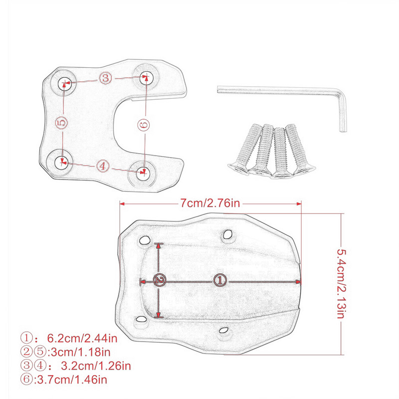 HONDA PCX125 PCX150 PCX160 PCX 125 PCX 150 PCX 160 2018-2022 motorkerékpárhoz, CNC kitámasztó hosszabbító pad lábának oldalsó állványlemeze