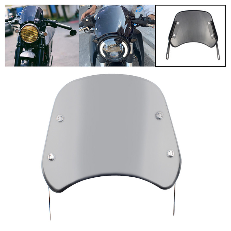 Предни 5-7" предни фарове за мотоциклети Предно стъкло Дефлектор за вятър Предно стъкло за мотоциклет Смяна