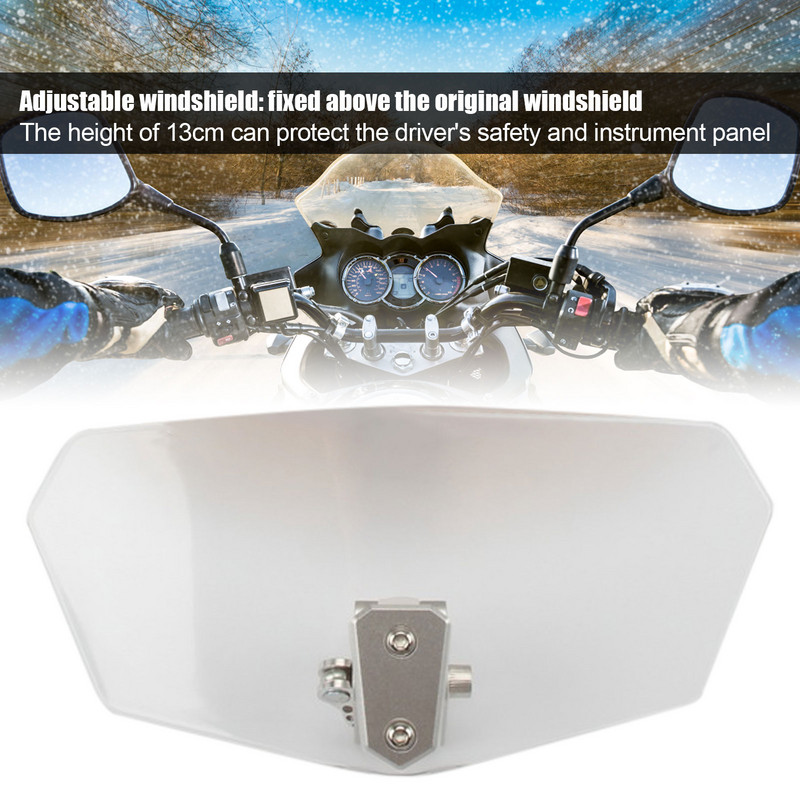 Odolné proti poškriabaniu čelné sklo motocykla, priehľadné deflektory vetra, univerzálne pre Honda, Suzuki, Kawasaki, Yamaha