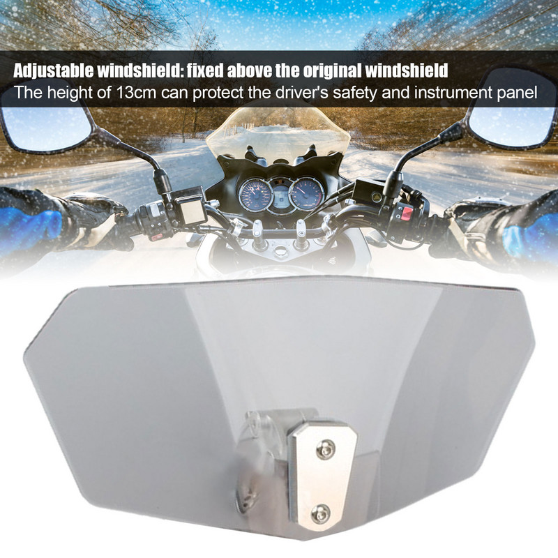 Odolné proti poškriabaniu čelné sklo motocykla, priehľadné deflektory vetra, univerzálne pre Honda, Suzuki, Kawasaki, Yamaha