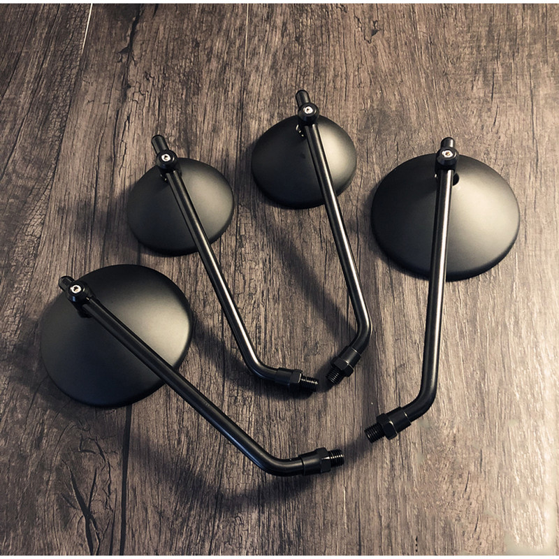 10 mm-es kerek motorkerékpár visszapillantó tükrök fekete Retro Cafe Racer oldalsó tükör a diadalhoz bonneville harley davidson 883 touring