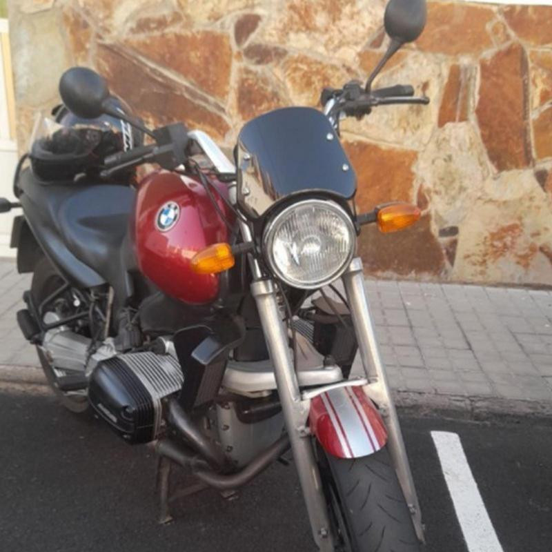 Universalus motociklo priekinis stiklas, motociklo priekinių žibintų apsauga, tinka nuo 5 colių iki 7 colių priekinių motociklų žibintų modifikacija