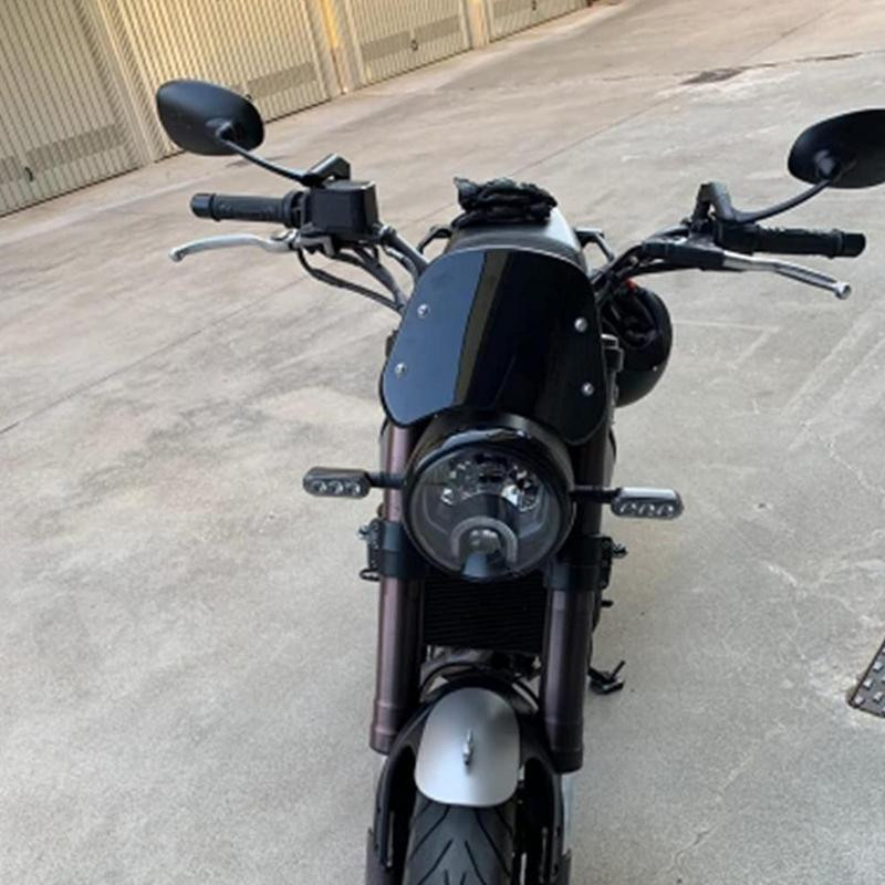 Universalus motociklo priekinis stiklas, motociklo priekinių žibintų apsauga, tinka nuo 5 colių iki 7 colių priekinių motociklų žibintų modifikacija