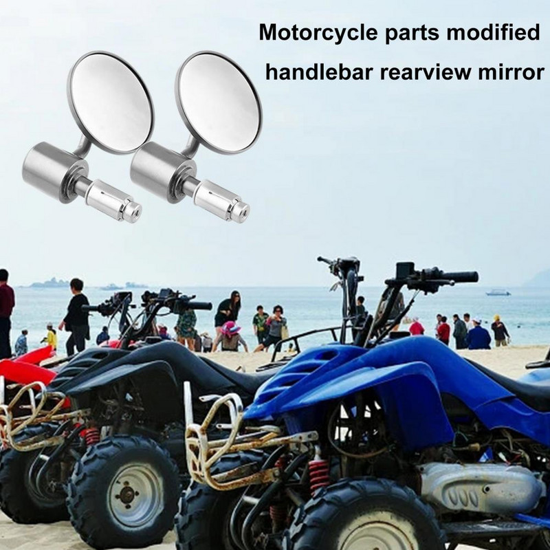 1 par univerzalnih motociklističkih retrovizora, antikorozivna stražnja ručka, 2,83" retrovizori za skuter