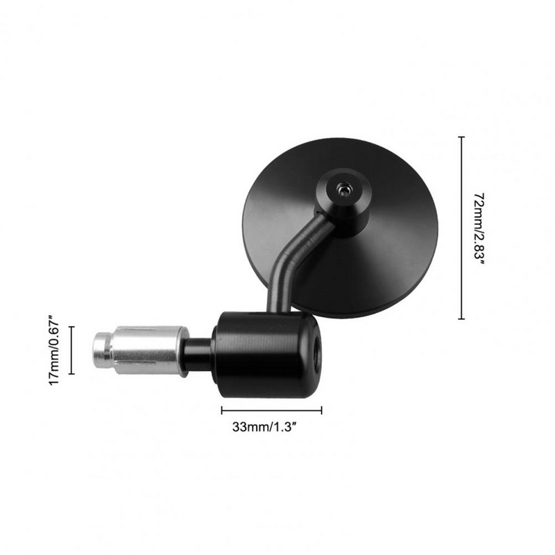 1 par univerzalnih motociklističkih retrovizora, antikorozivna stražnja ručka, 2,83" retrovizori za skuter