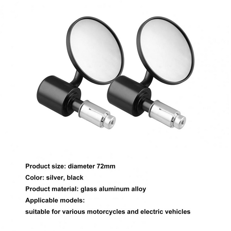 1 par univerzalnih motociklističkih retrovizora, antikorozivna stražnja ručka, 2,83" retrovizori za skuter