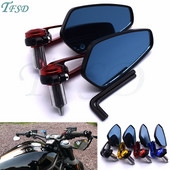 Motociklo galinio vaizdo veidrodėlio priedai Aliuminio lydinio 7/8" 22 mm strypo galo šoninis veidrodėlis, skirtas Kawasaki ZZR600 ZX6R ZX636R Z800 Z900