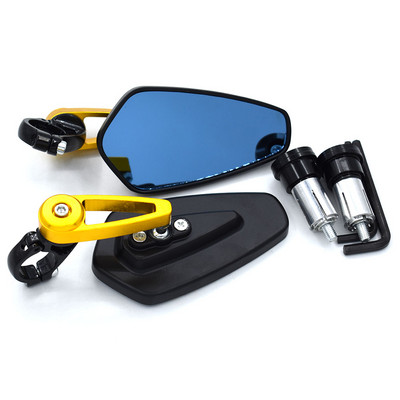 Motociklo galinio vaizdo veidrodėlio priedai Aliuminio lydinio 7/8" 22 mm strypo galo šoninis veidrodėlis, skirtas Kawasaki ZZR600 ZX6R ZX636R Z800 Z900