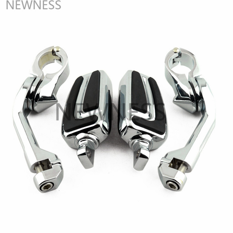 Motorkerékpár 1,25"-es, állítható, autópályás ütközőrúd-bilincs motorvédő lábtartók rögzítőkészletek Harley Sportster Touring Dyna XL 883-hoz