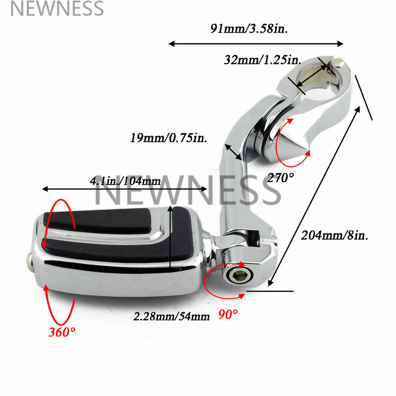 Motorkerékpár 1,25"-es, állítható, autópályás ütközőrúd-bilincs motorvédő lábtartók rögzítőkészletek Harley Sportster Touring Dyna XL 883-hoz